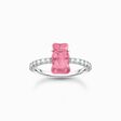 Silver ring with pink mini sized Goldbears and zirconia from the  collection in the THOMAS SABO online store