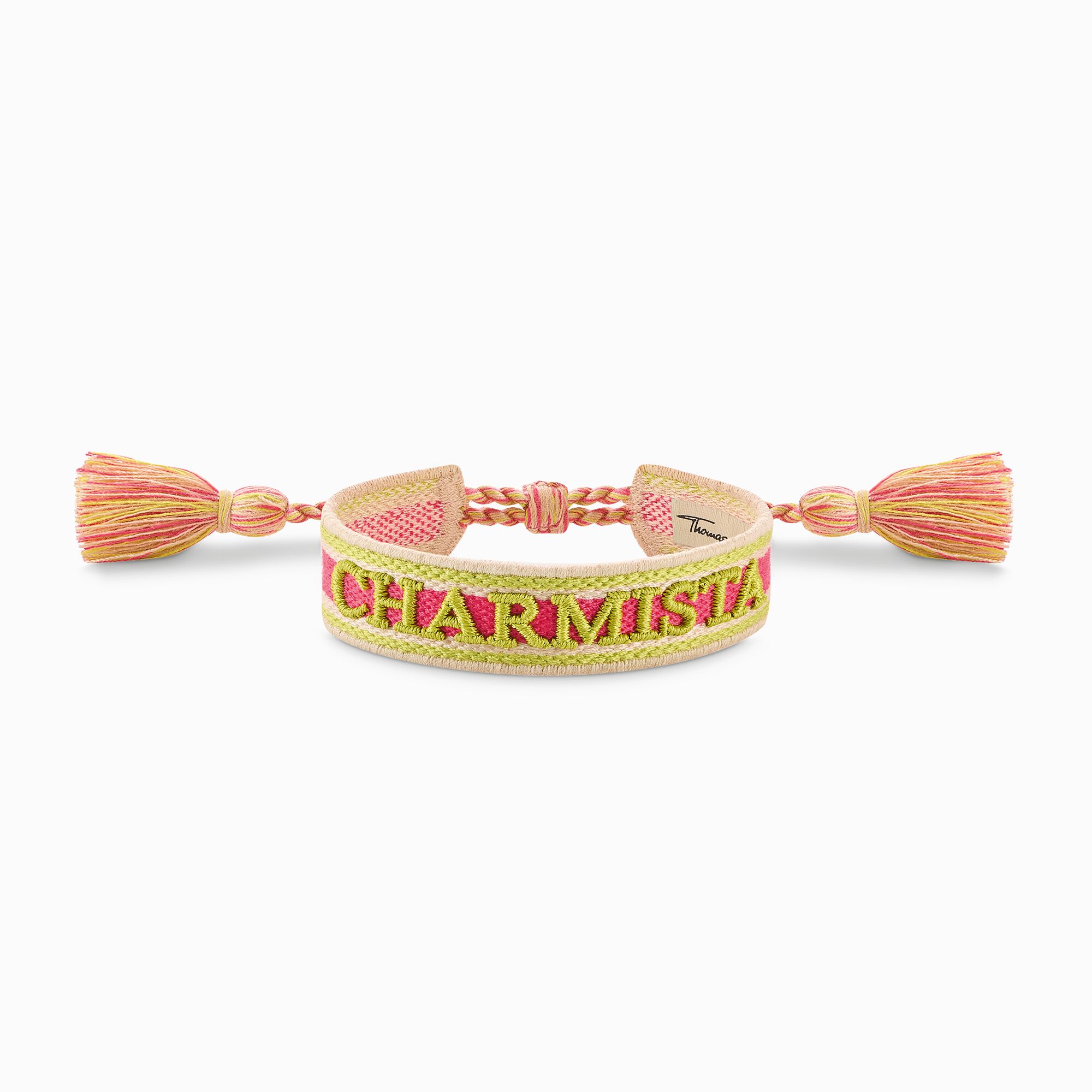 Woven bracelet CHARMISTA in pink, green &amp; orange from the Charming Collection collection in the THOMAS SABO online store
