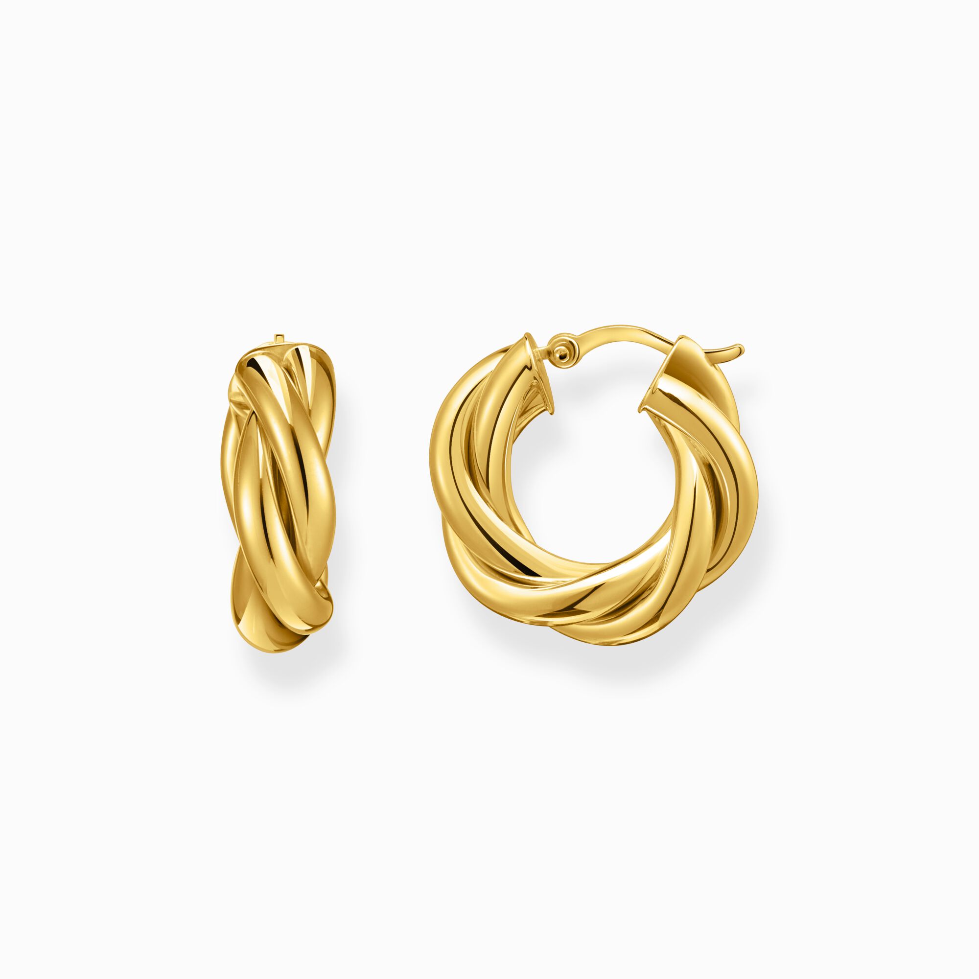 Gold-plated hoop earrings in intertwined design from the  collection in the THOMAS SABO online store