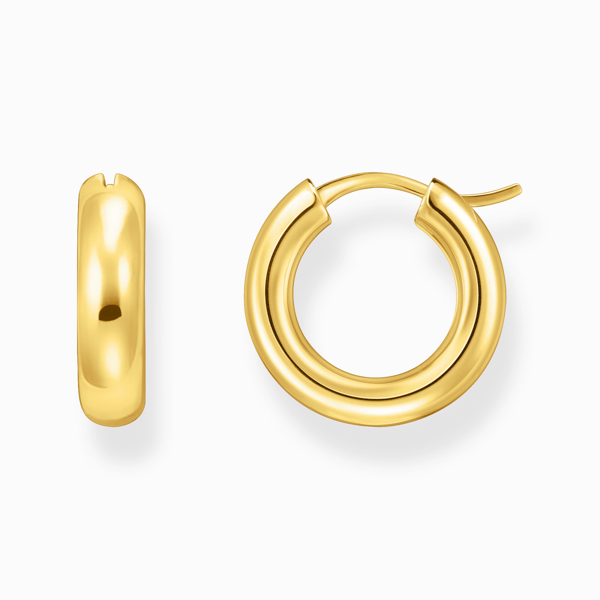 Gold-plated medium-sized hoop earrings in chunky design from the  collection in the THOMAS SABO online store