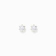 Gold-plated ear studs with big, white zirconia from the  collection in the THOMAS SABO online store