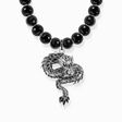 Silver blackened necklace, obsidian beads with dragon pendant from the  collection in the THOMAS SABO online store