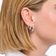 Silver medium-sized hoop earrings in chunky design from the  collection in the THOMAS SABO online store