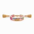 Woven bracelet with various ornaments in pink, blue, green &amp; gold from the Charming Collection collection in the THOMAS SABO online store
