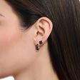 Silver hoop earrings with black zirconia pav&eacute; from the  collection in the THOMAS SABO online store