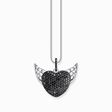 Silver blackened heart pendant with wings and black zirconia from the  collection in the THOMAS SABO online store