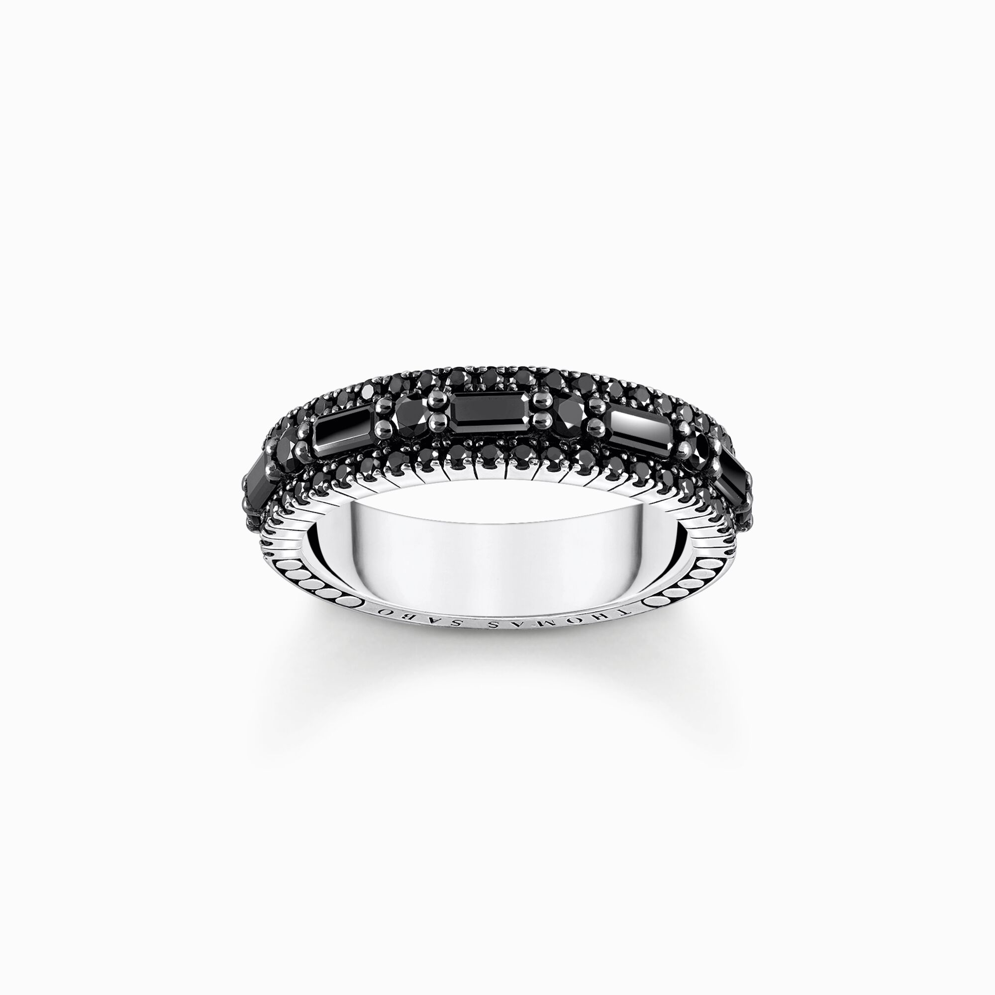 Silver blackened ring with black zirconia from the  collection in the THOMAS SABO online store