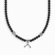 Silver blackened necklace with matte black obsidian beads from the  collection in the THOMAS SABO online store