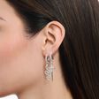 Silver snake single hoop earring with whire stones from the  collection in the THOMAS SABO online store