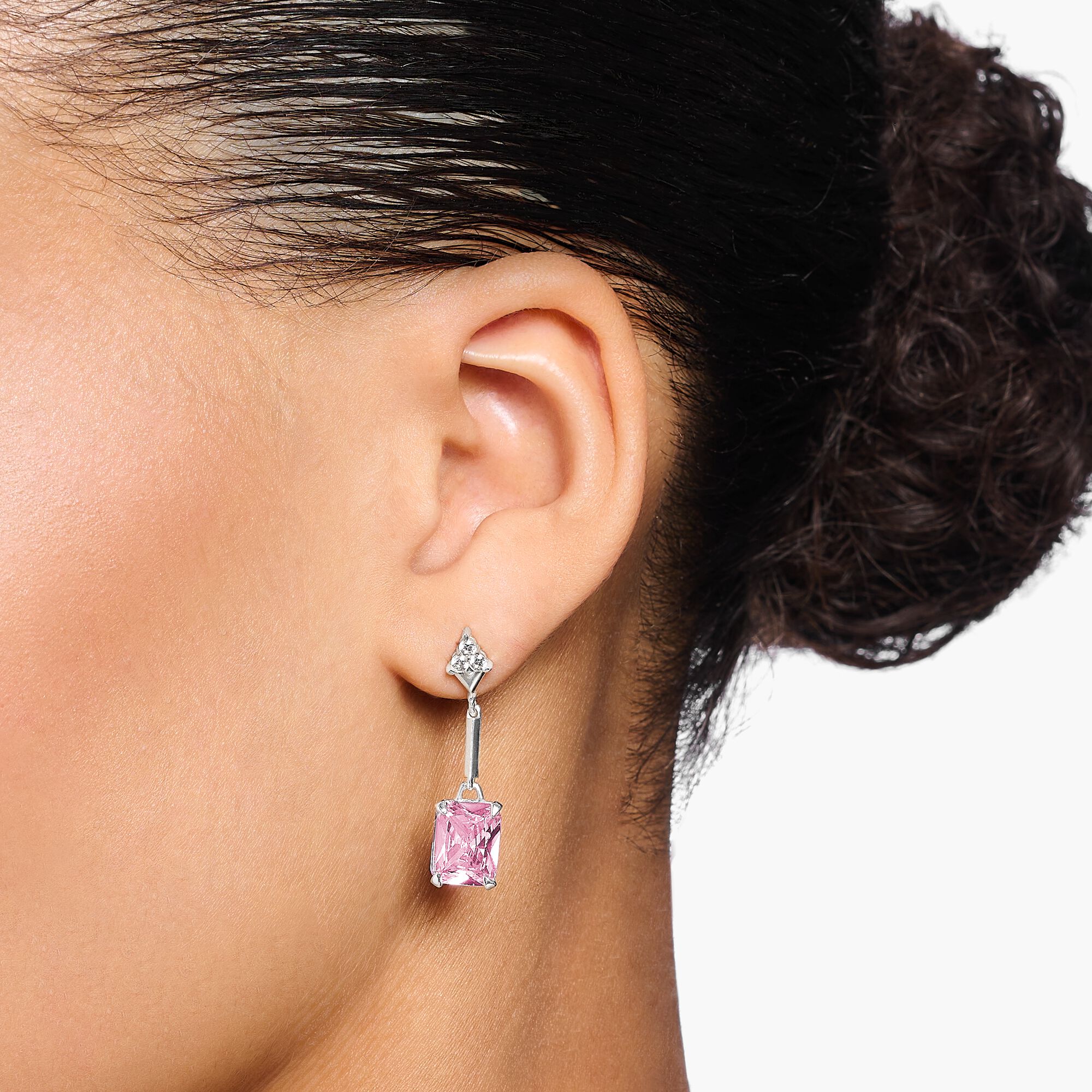 Ohrhänger mit SABO Silber Steinen | Pink in THOMAS & Weiß