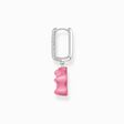 Silver single hoop earring medium sized with pink Goldbears from the  collection in the THOMAS SABO online store