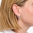 Silver hoop earrings with white zirconia pav&eacute; from the  collection in the THOMAS SABO online store