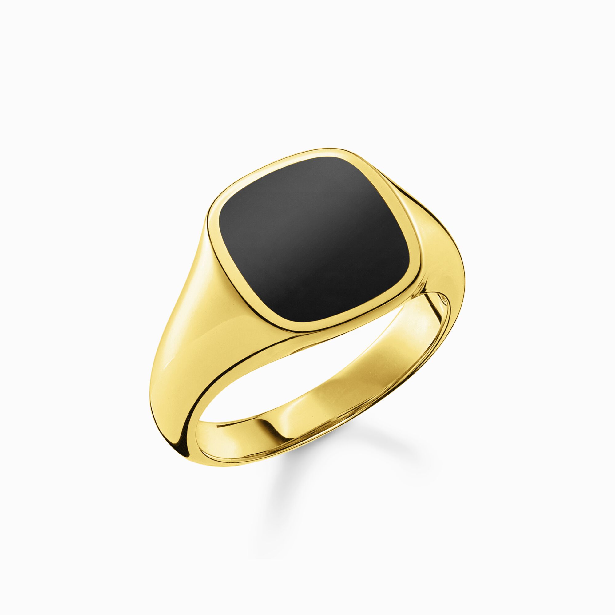 Men's Gold Signet Ring with Onyx