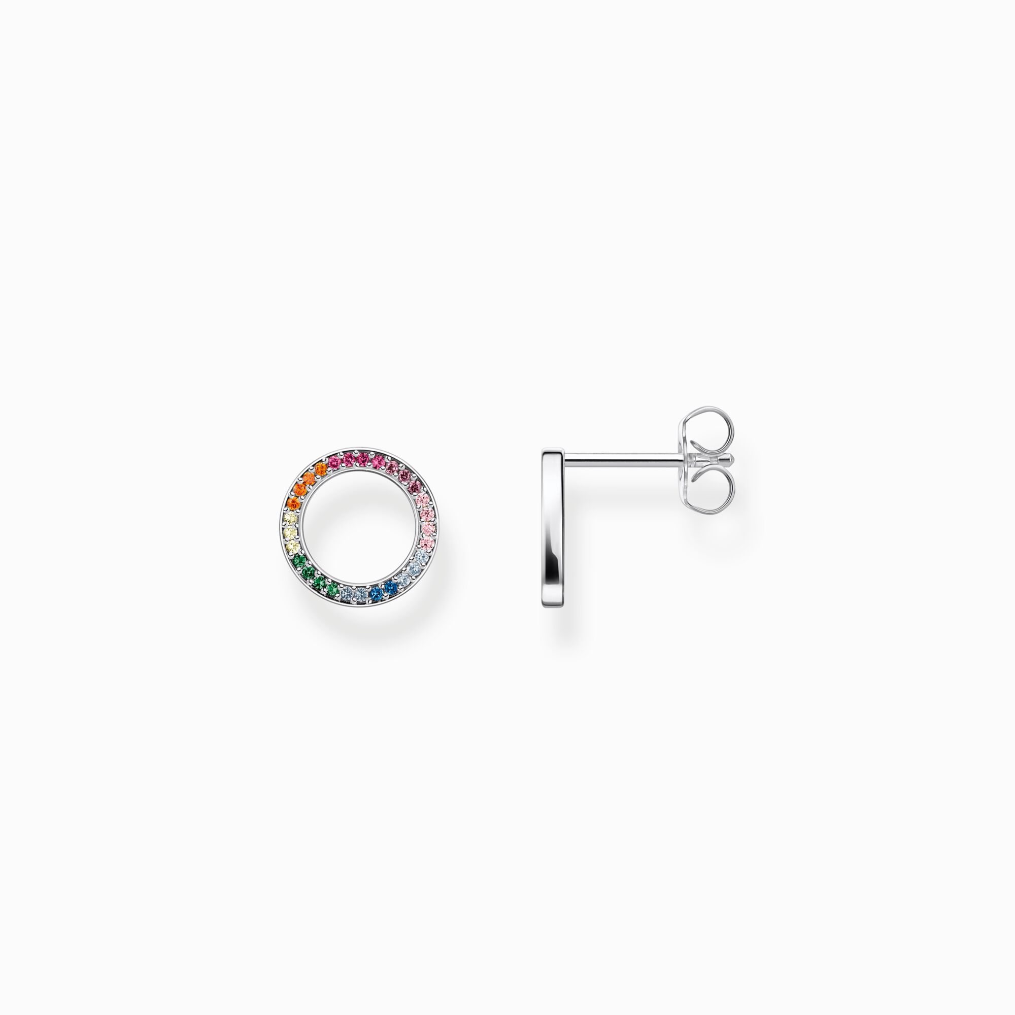 Together Blackened THOMAS coloured | SABO studs Silver stones round with ear