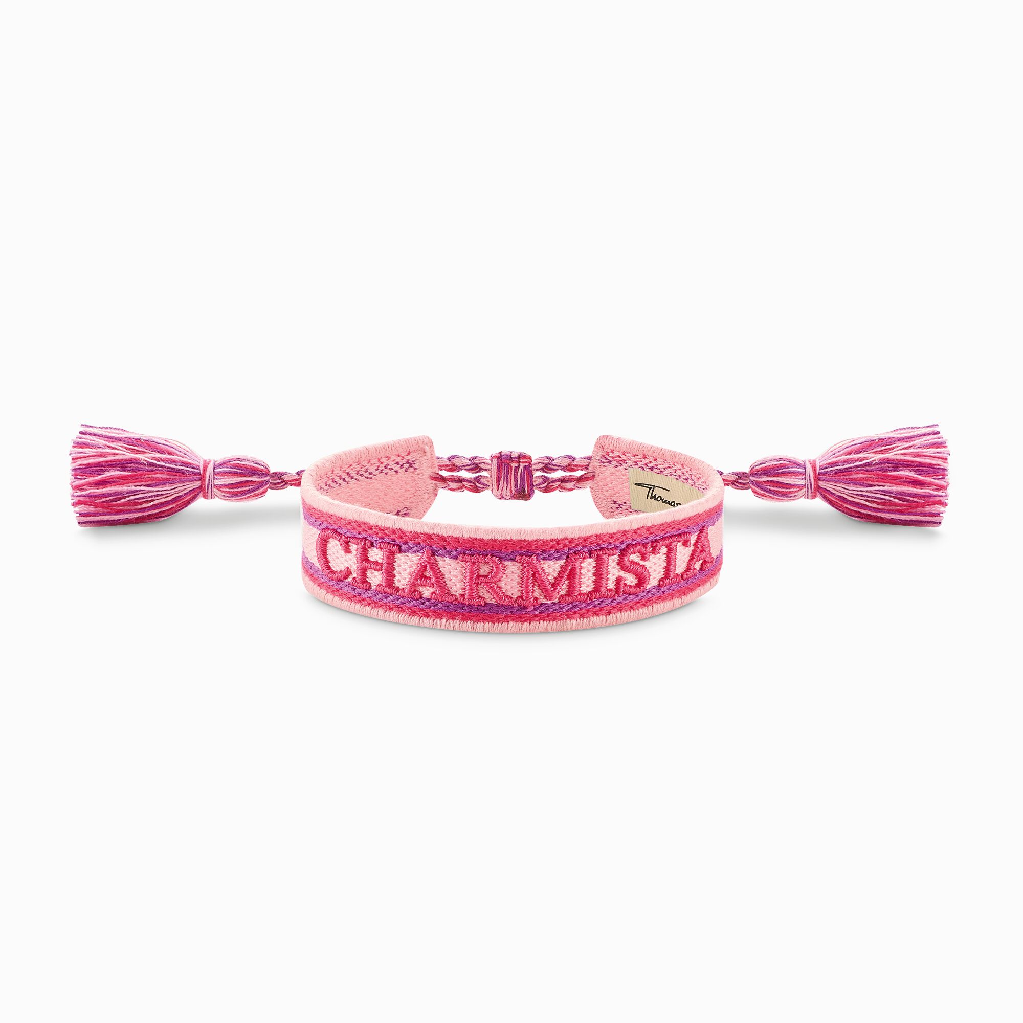 Woven bracelet CHARMISTA in soft pink, pink &amp; purple from the Charming Collection collection in the THOMAS SABO online store