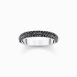 Silver band ring with black zirconia and engraving from the  collection in the THOMAS SABO online store