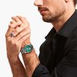 Silver automatic watch with 36 mm and emerald green dial from the  collection in the THOMAS SABO online store