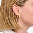 Small gold-plated hoop earrings in angular shape from the  collection in the THOMAS SABO online store