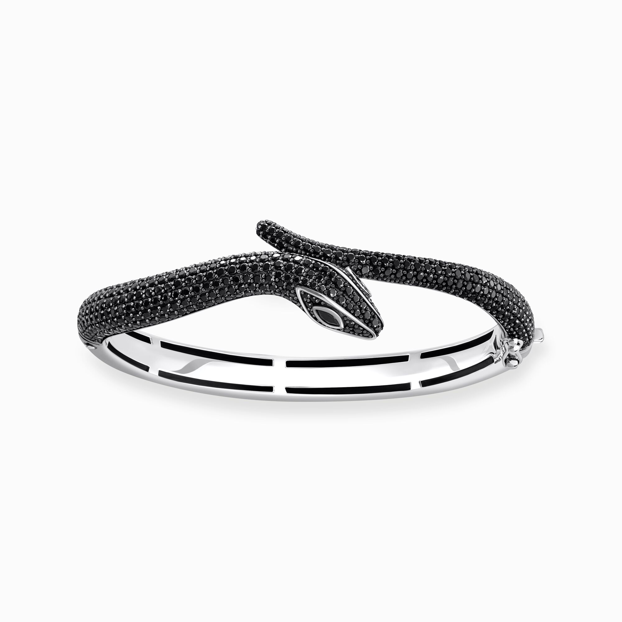 Silver blackened snake bracelet with black zirconia from the  collection in the THOMAS SABO online store