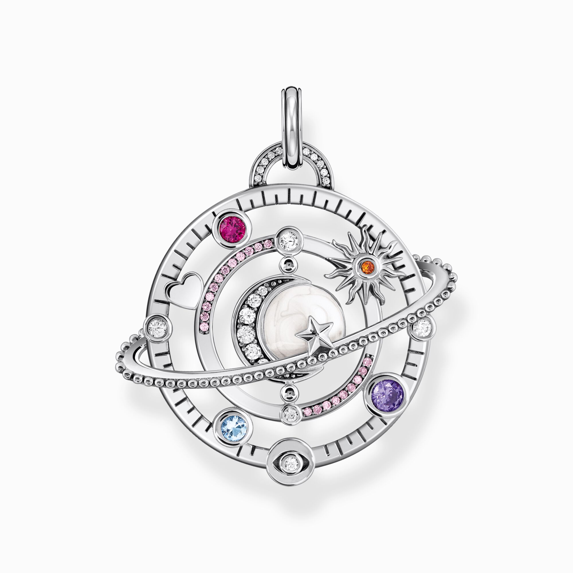 Silver pendant in cosmic design with colourful stones from the  collection in the THOMAS SABO online store