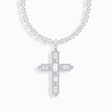 Silver necklace with cross pendant and white zirconia from the  collection in the THOMAS SABO online store