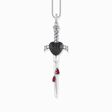 Silver blackened sword pendant with black and red stones from the  collection in the THOMAS SABO online store