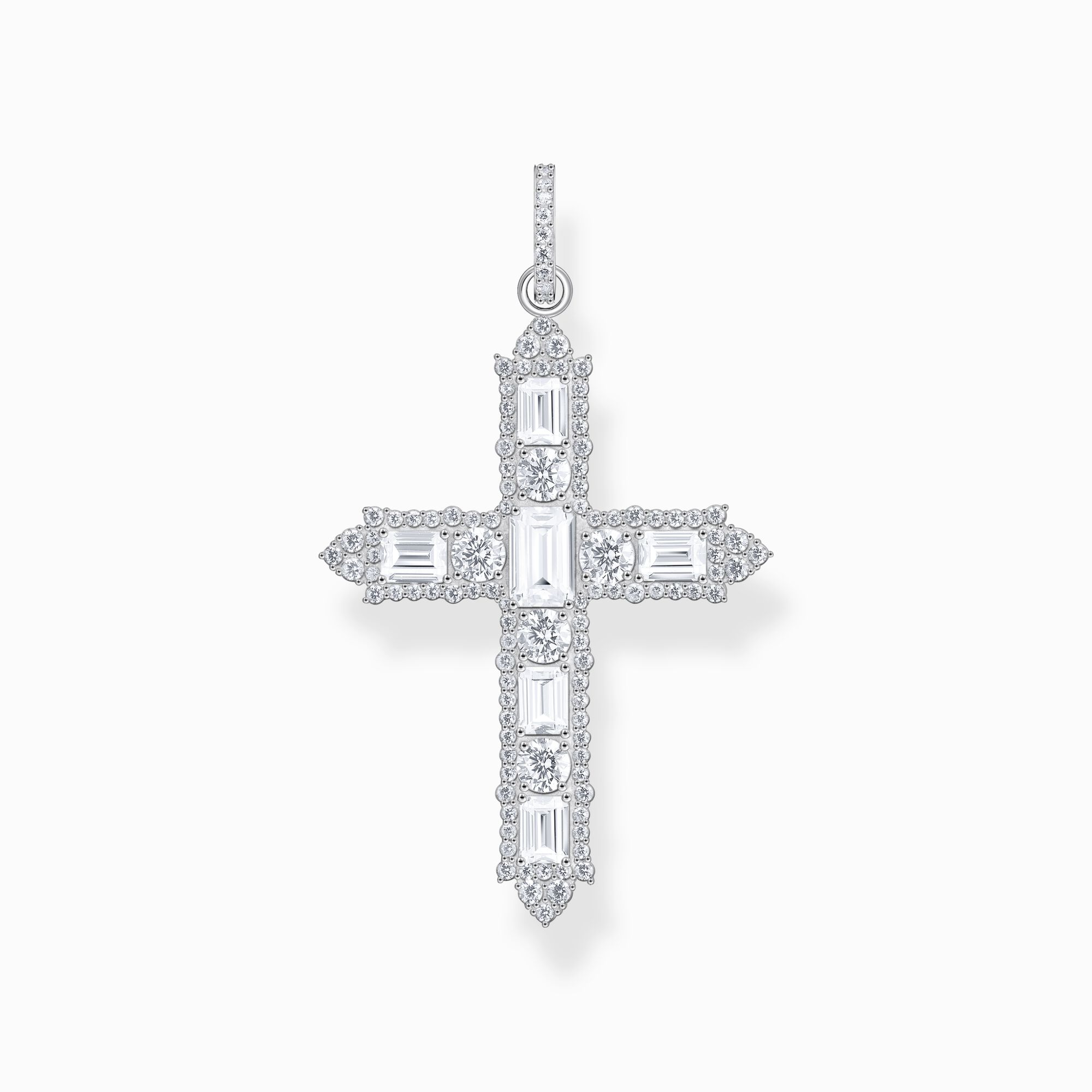 Silver cross pendant with white zirconia pav&eacute; from the  collection in the THOMAS SABO online store