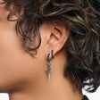 Silver hoop earrings with black zirconia pav&eacute; from the  collection in the THOMAS SABO online store