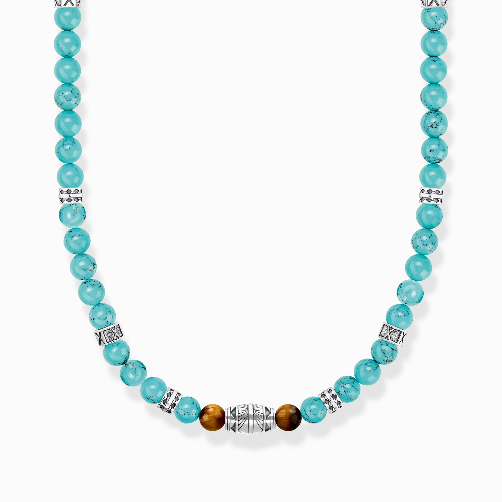 Cadena con turquesa beads y ojo de tigre beads plata de la colección  en la tienda online de THOMAS SABO
