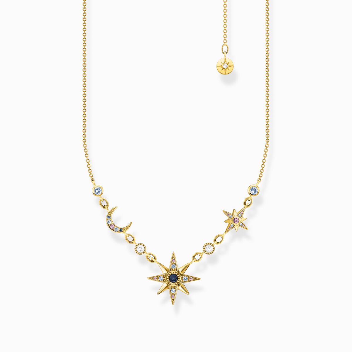 Collier für Damen mit SABO vergoldet & Sternen – THOMAS Mond