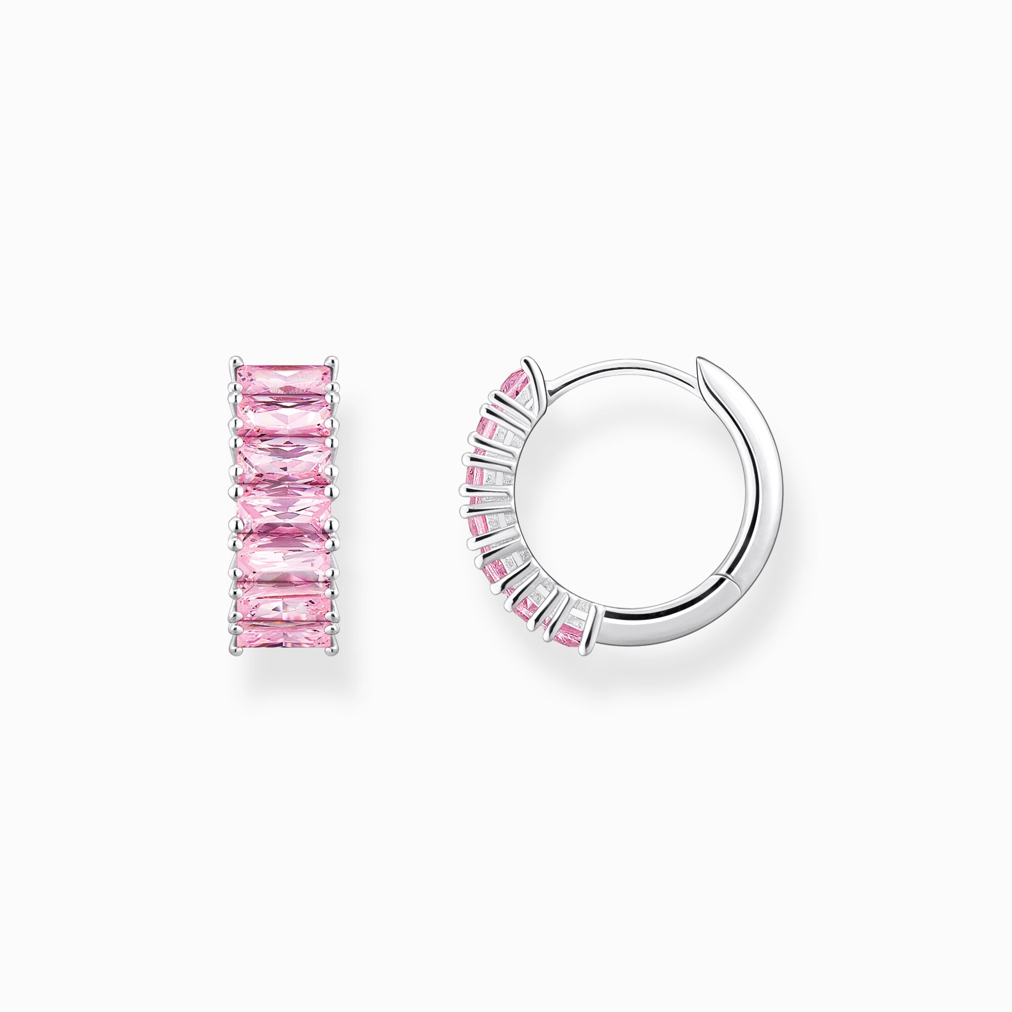 Cocktail ring: pink stone, silver
