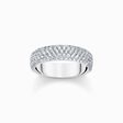 Silver band ring with white zirconia and engraving from the  collection in the THOMAS SABO online store