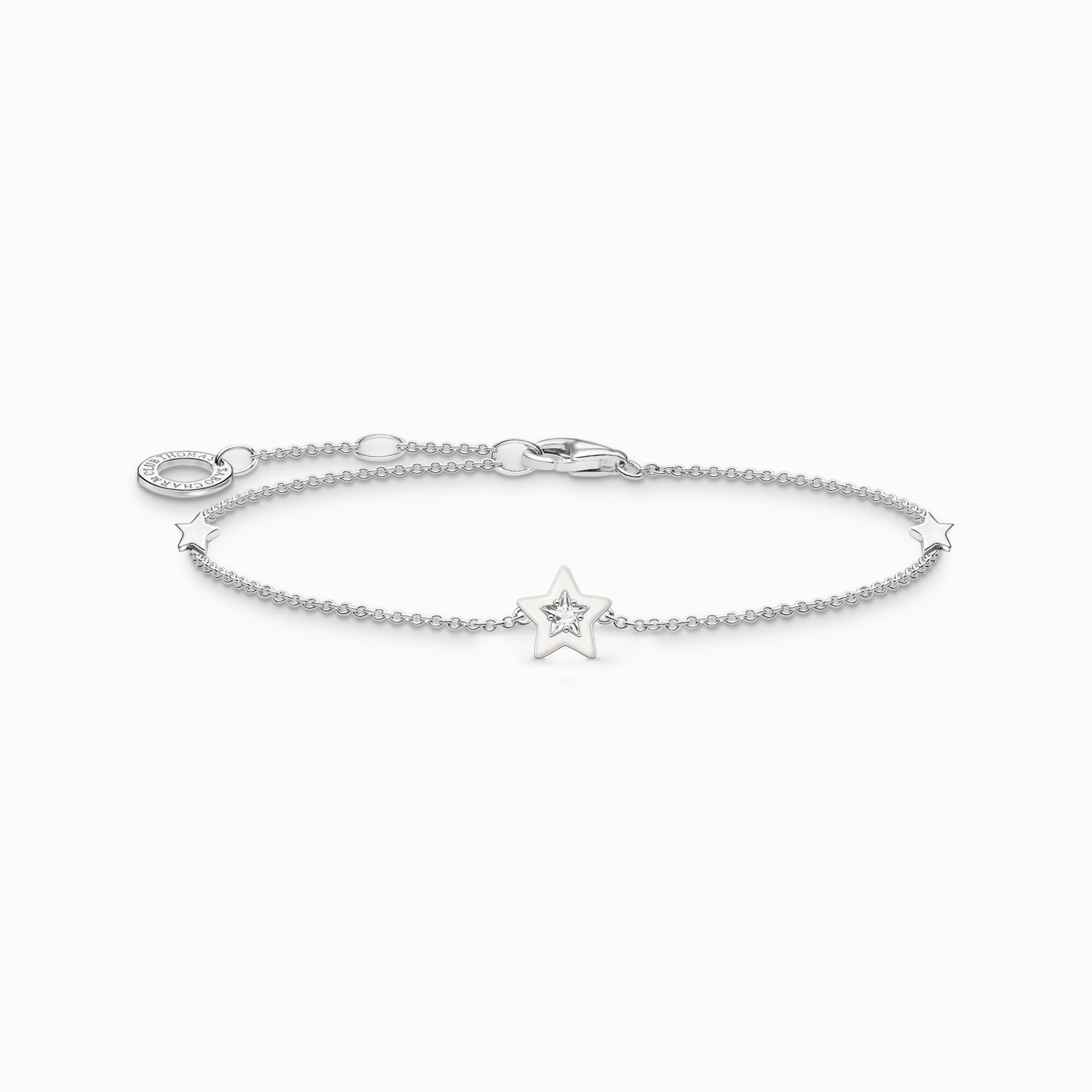 Armband Stern mit weißen SABO Kaltemaille Silber Steinen | weißer THOMAS und