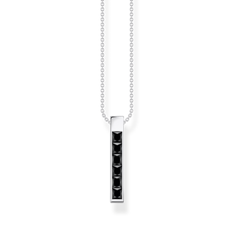 Necklace with cross pendant, black SABO THOMAS stones 