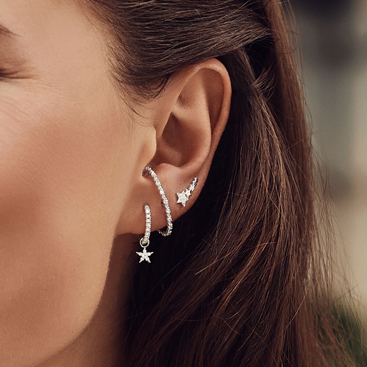 – SABO ear climbers Conspicuous THOMAS silver