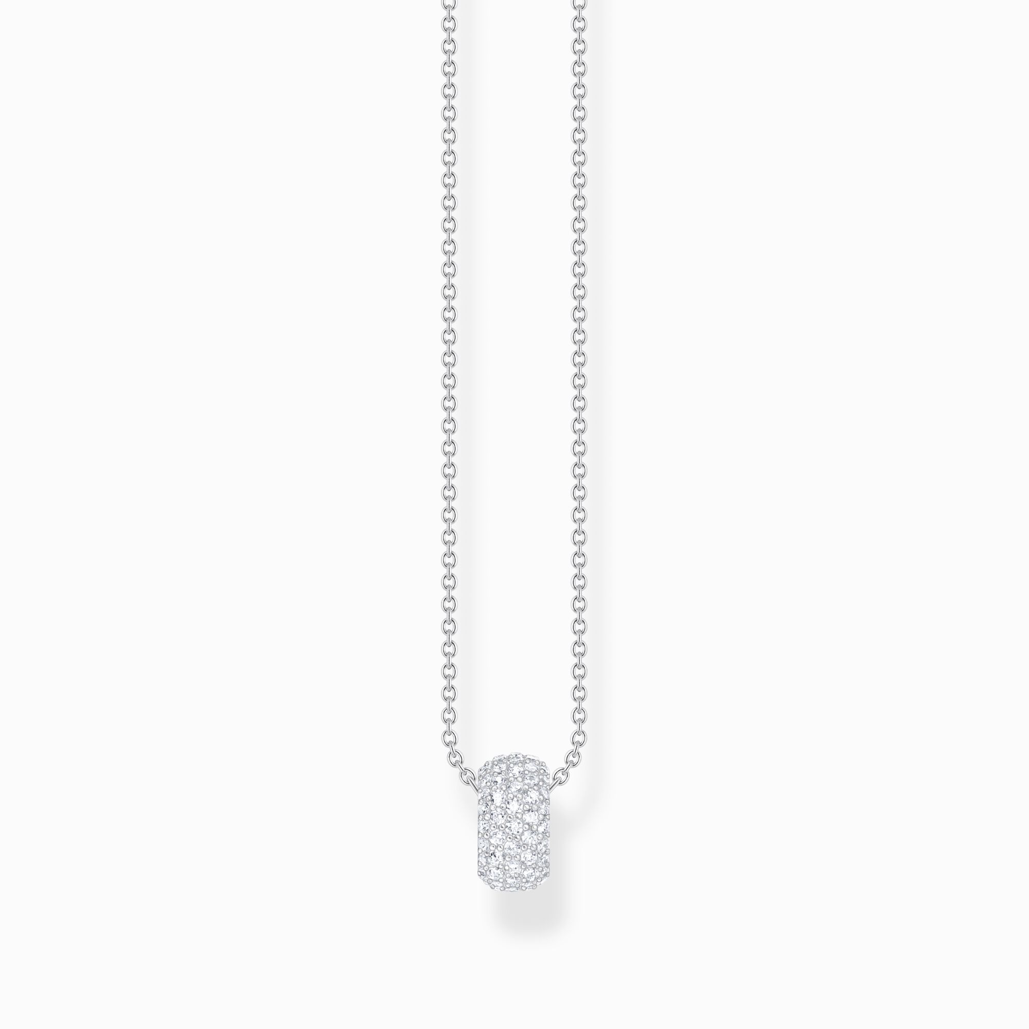 Silver necklace with ring pendant and white zirconia from the  collection in the THOMAS SABO online store