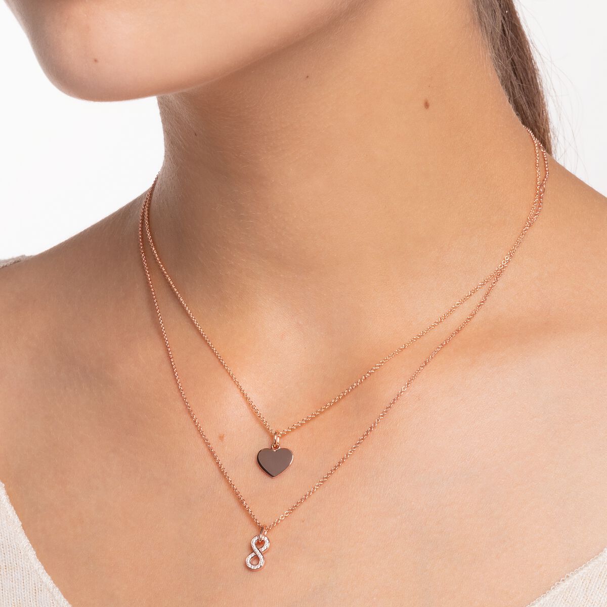 Simple rose gold Choker necklace with studs