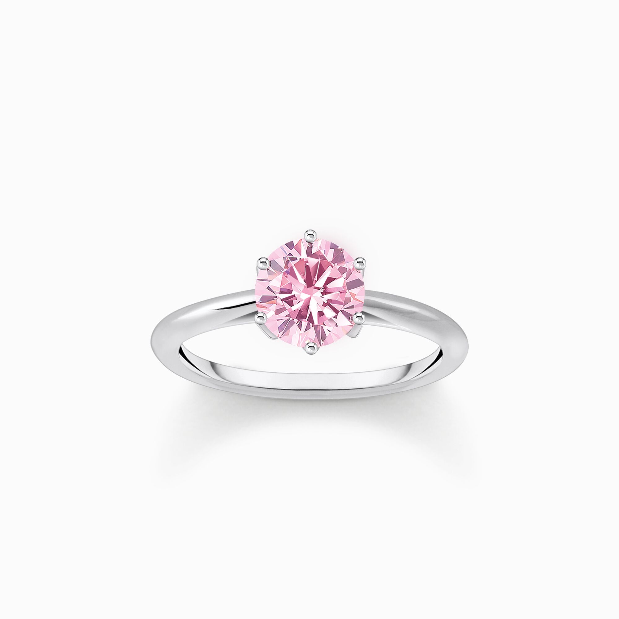 Silver ring with pink zirconia in brilliant cut from the  collection in the THOMAS SABO online store