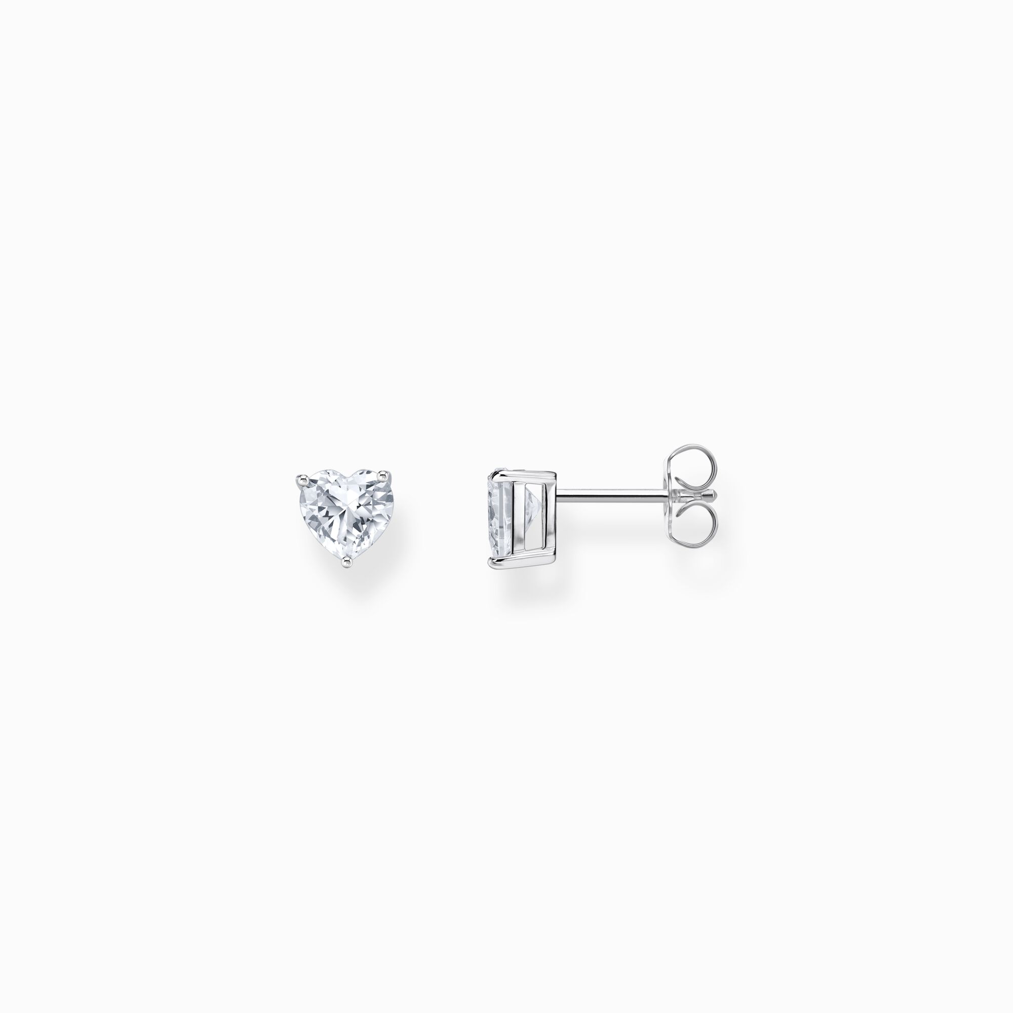 Silver ear studs heart-shaped with white zirconia from the  collection in the THOMAS SABO online store