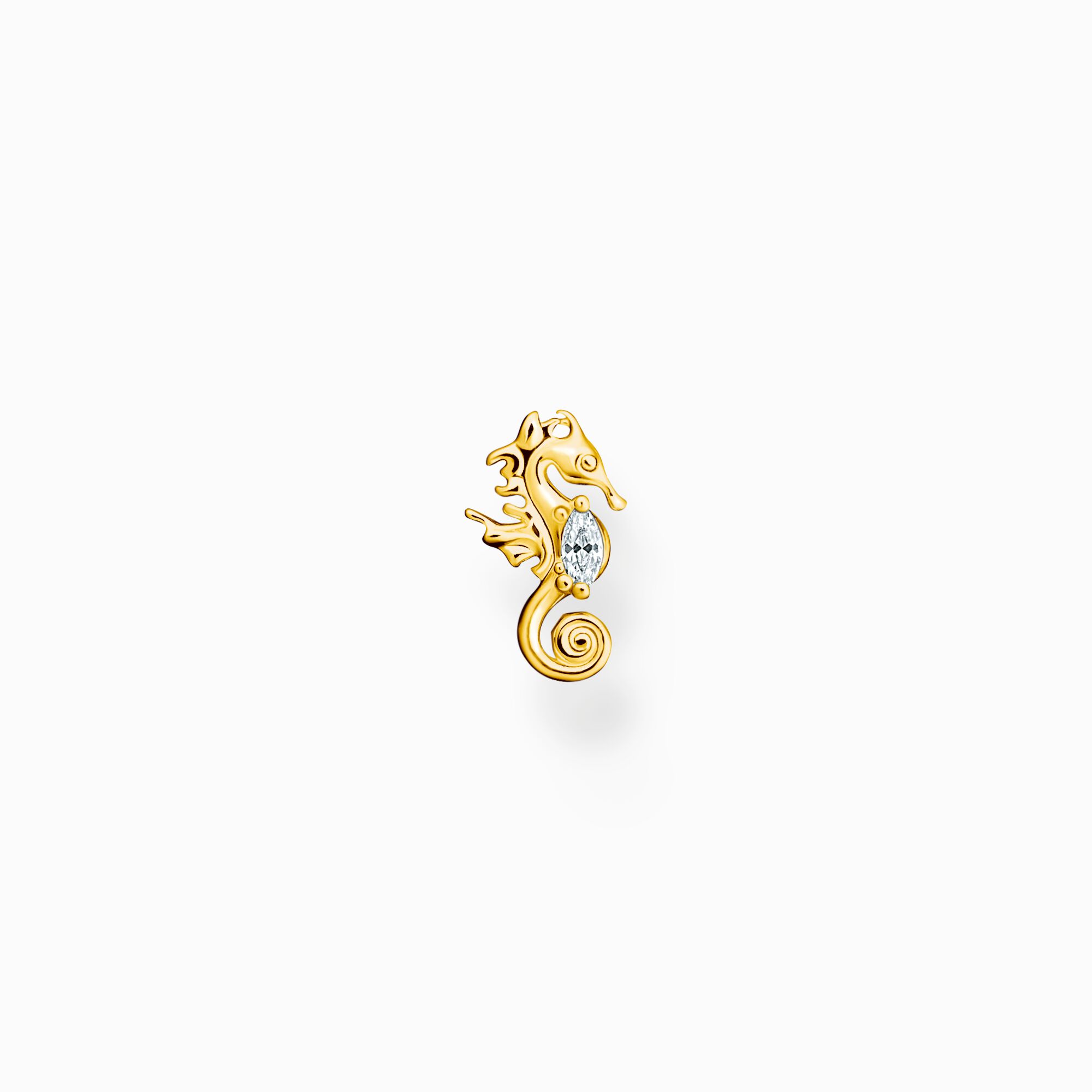 Single ear stud, seahorse-shaped: THOMAS – SABO gold plated