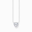 Silver necklace with heart-shaped halo pendant from the  collection in the THOMAS SABO online store