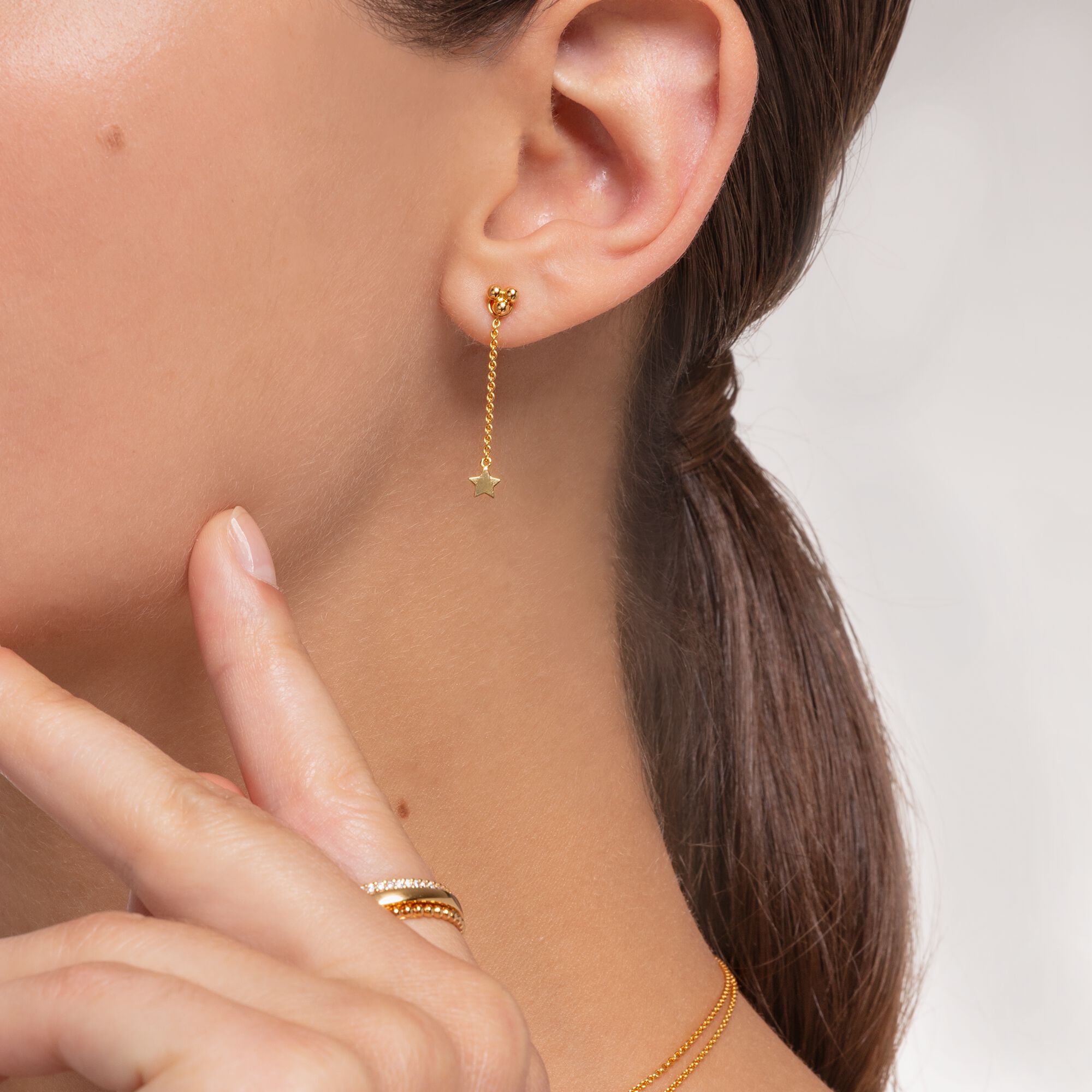 SABO gold: stud bubbles THOMAS Small geometrical Ear in │