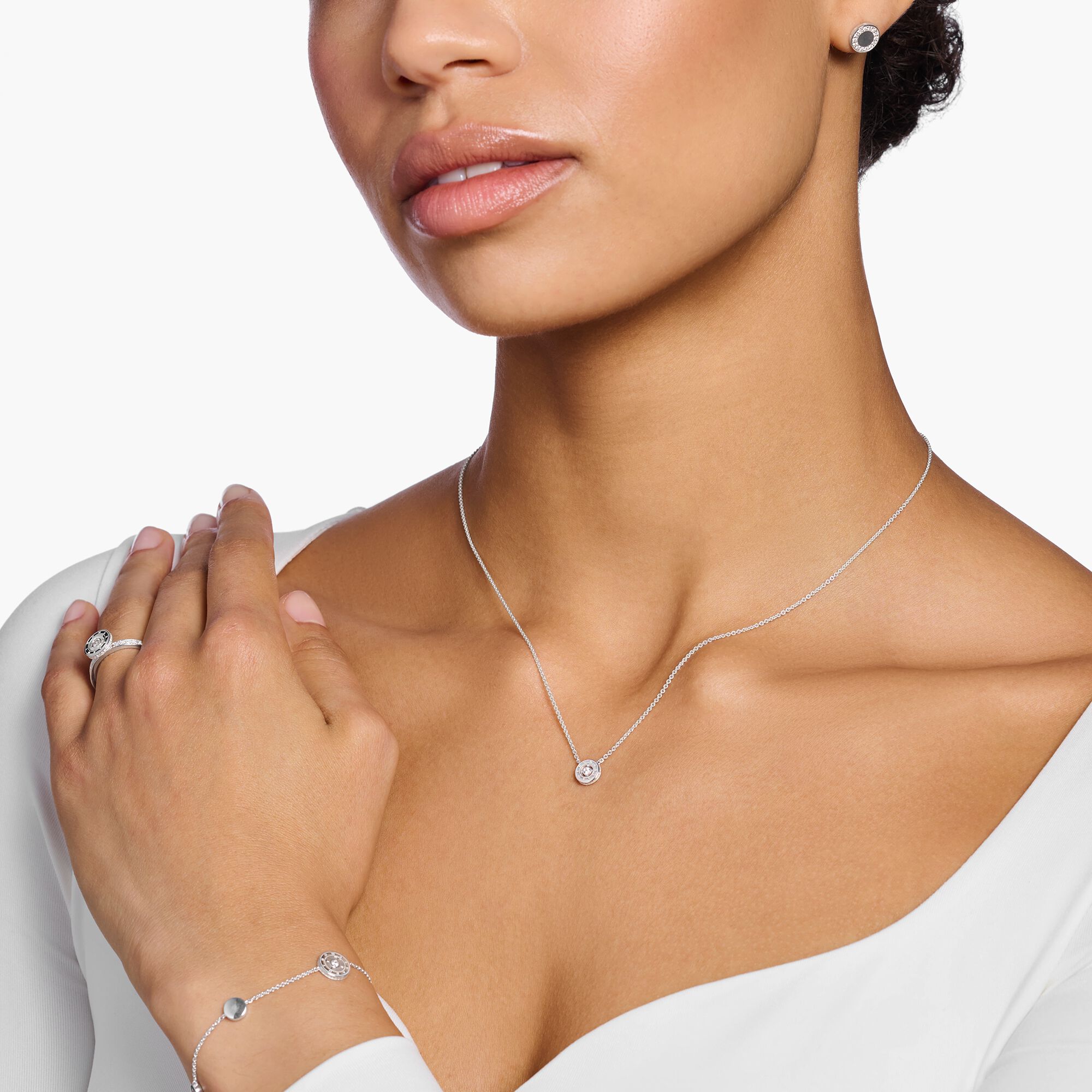 THOMAS für Damen Halskette mit | Kreis-Anhänger SABO