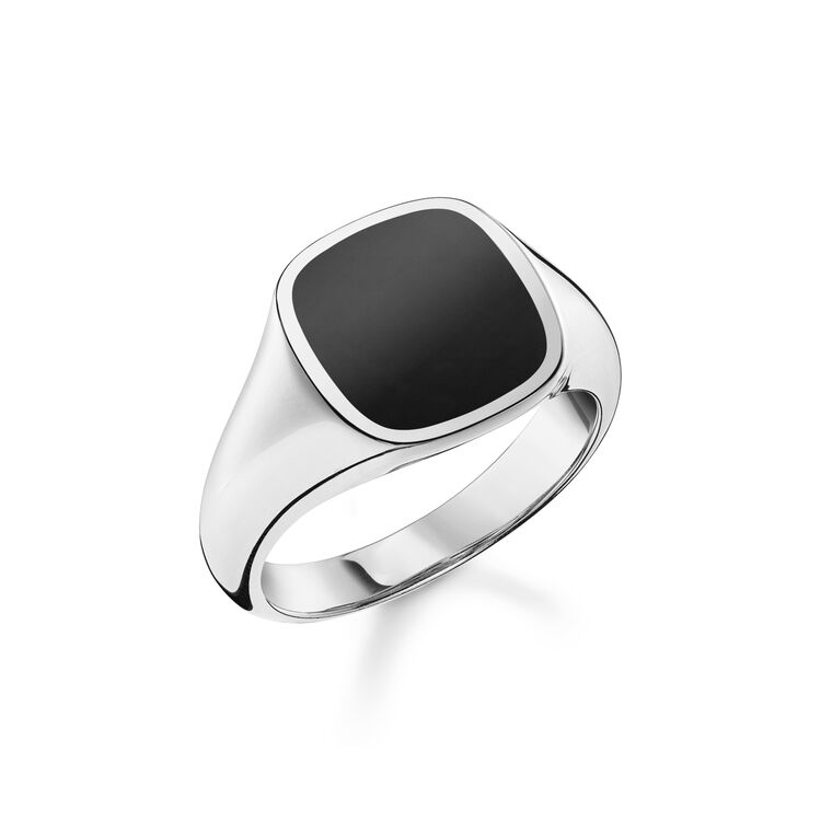 Signet Ring In Silver With Onyx For Men Thomas Sabo