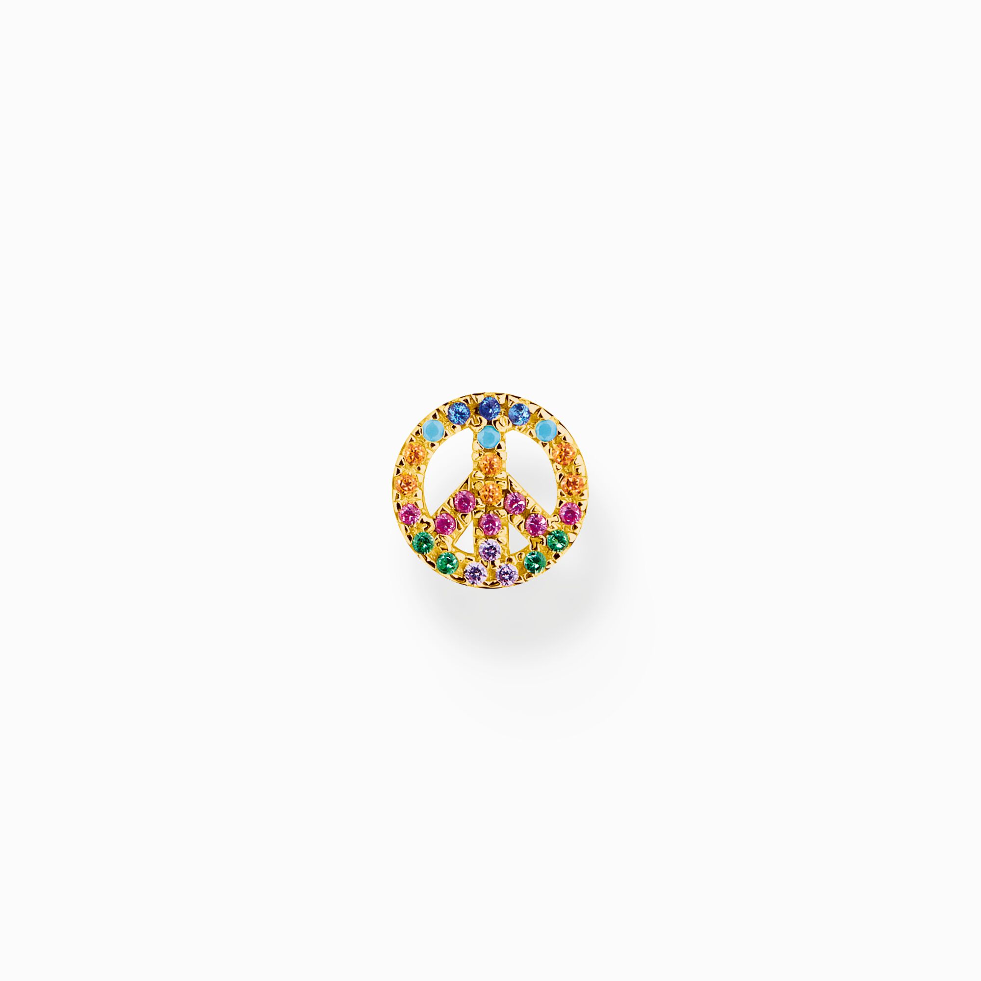 Single stud earring, gold symbol plated SABO peace | THOMAS