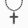 Silver necklace with cross pendant and black zirconia from the  collection in the THOMAS SABO online store