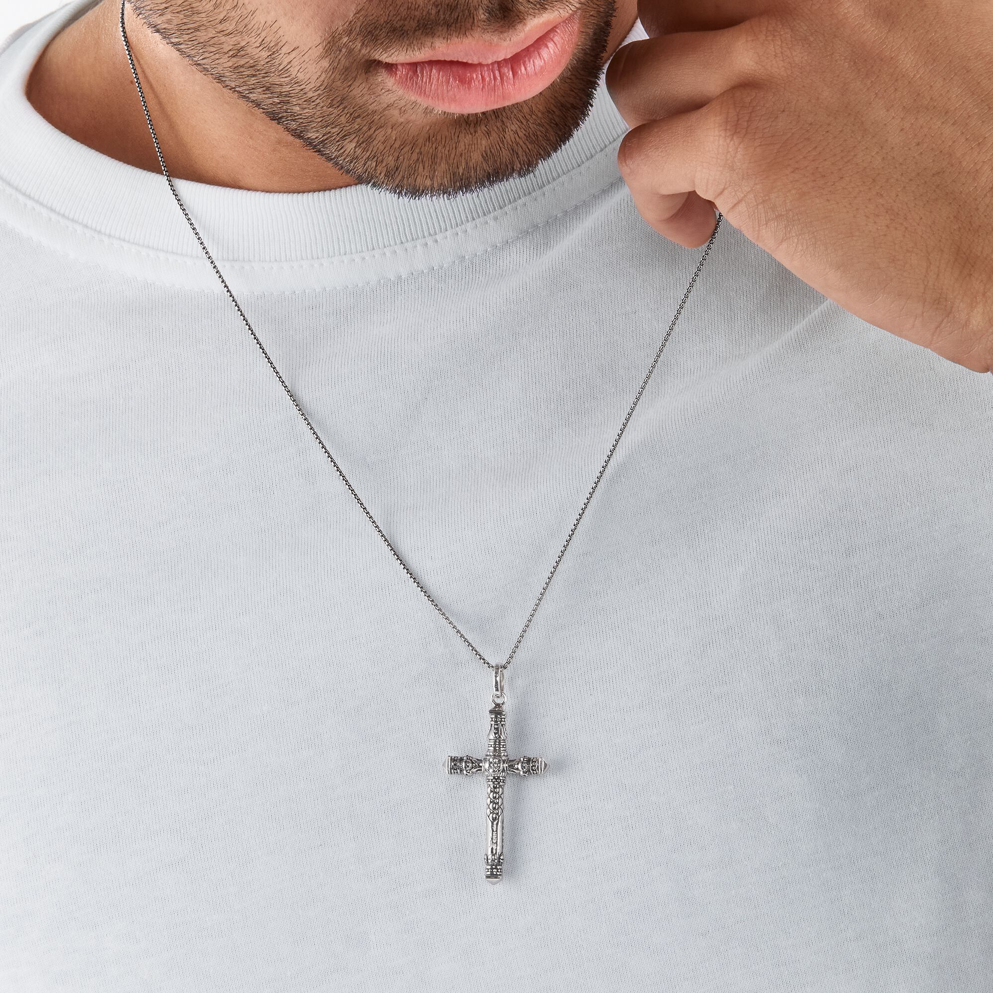 Cross pendant for men with symbols