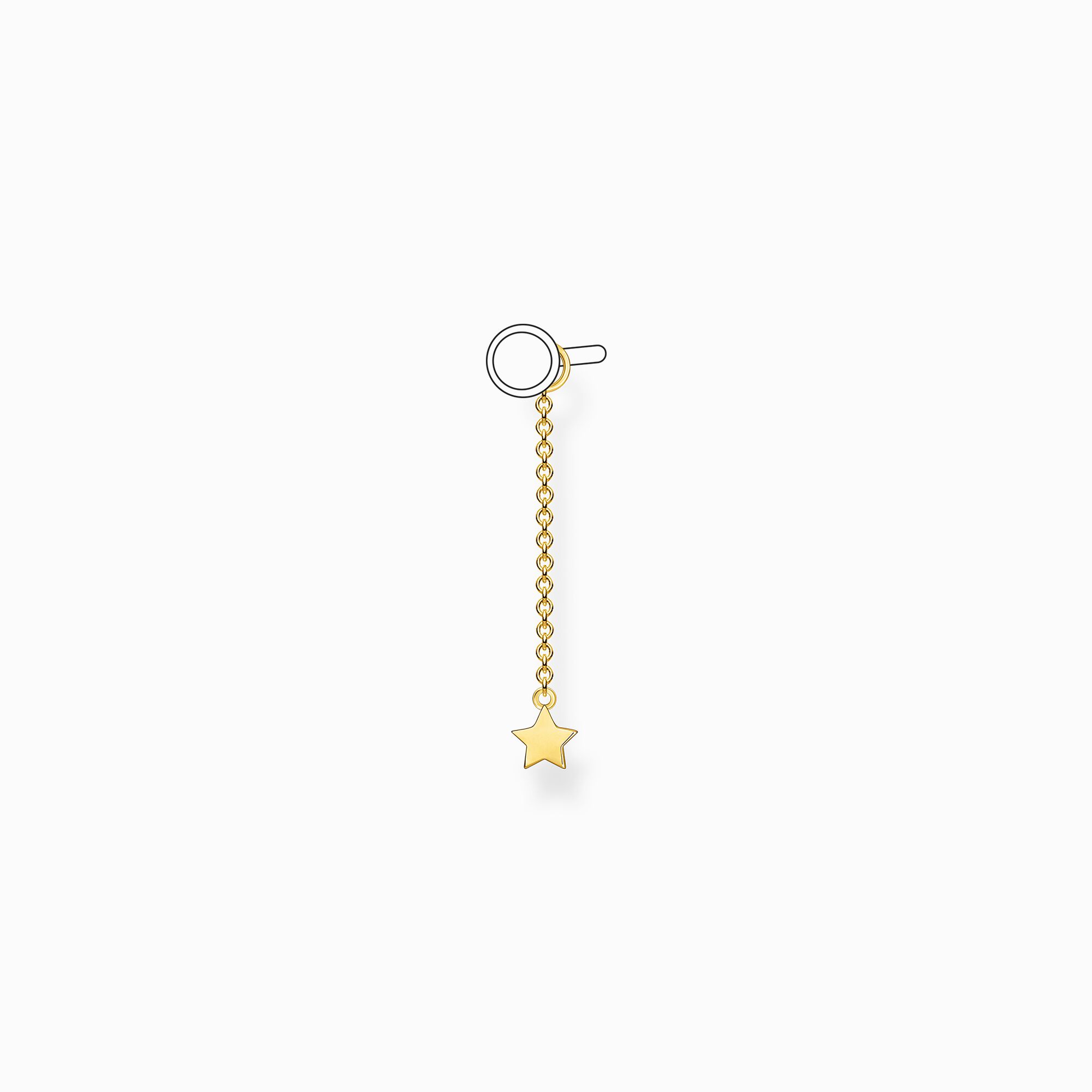 Golden – with pendant chain earring SABO THOMAS