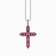 Silver blackened cross pendant with ruby red stones from the  collection in the THOMAS SABO online store