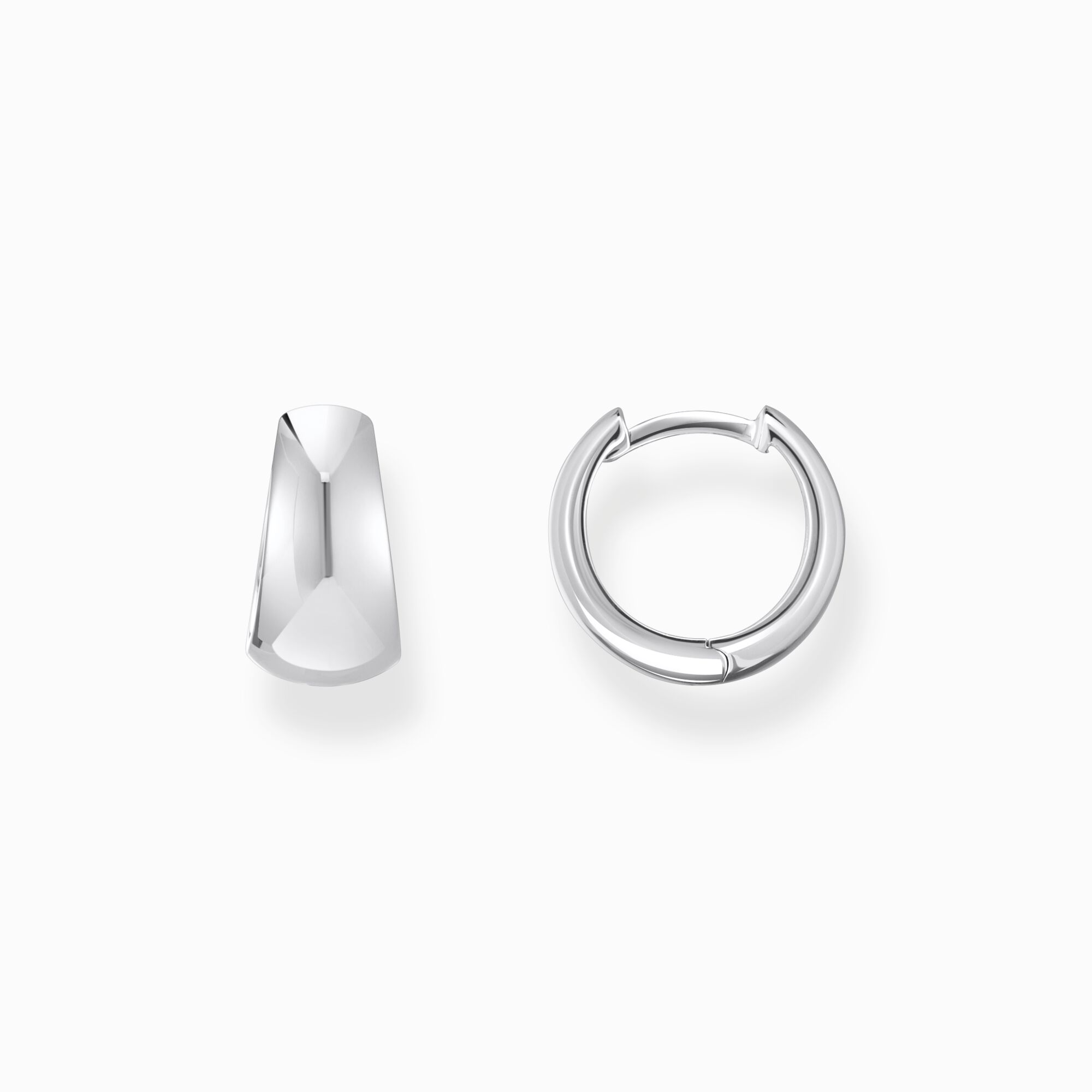 Silver classic hoop earrings in chunky, trapezoidal shape from the  collection in the THOMAS SABO online store